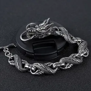 สร้อยข้อมือทรงมังกร เครื่องประดับสําหรับผู้ชาย
