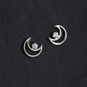 Crescent Moon Earrings - Silver